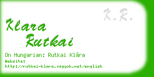 klara rutkai business card