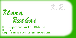 klara rutkai business card